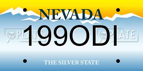 199ODI Nevada License Plate