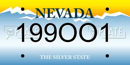199OO1 Nevada License Plate