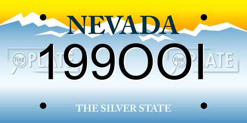 199OOI Nevada License Plate