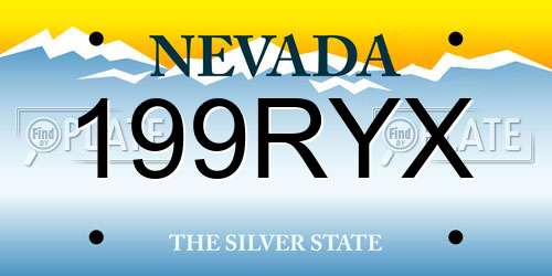 199RYX Nevada License Plate