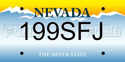 199SFJ Nevada License Plate