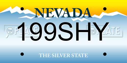 199SHY Nevada License Plate