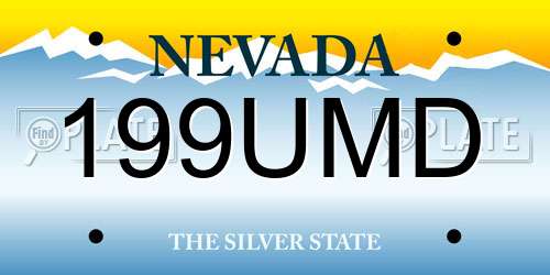 199UMD Nevada License Plate