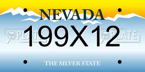 199X12 Nevada License Plate
