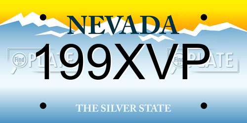 199XVP Nevada License Plate