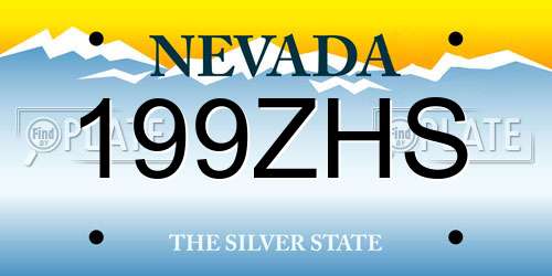 199ZHS Nevada License Plate