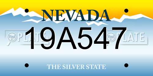 19A547 Nevada License Plate