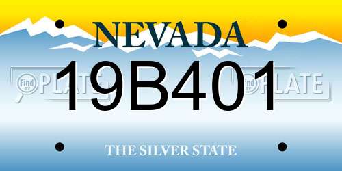 19B401 Nevada License Plate