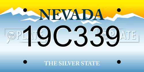 19C339 Nevada License Plate