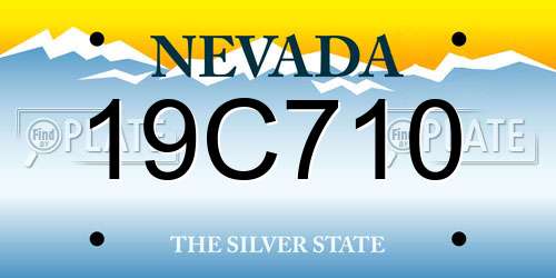19C710 Nevada License Plate