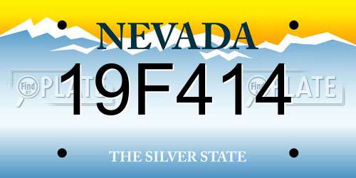 19F414 Nevada License Plate