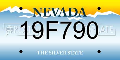 19F790 Nevada License Plate