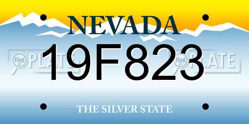 19F823 Nevada License Plate