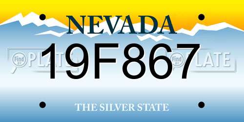 19F867 Nevada License Plate