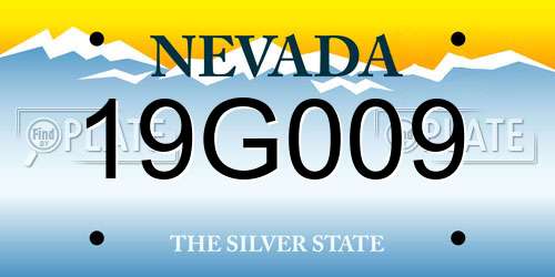 19G009 Nevada License Plate