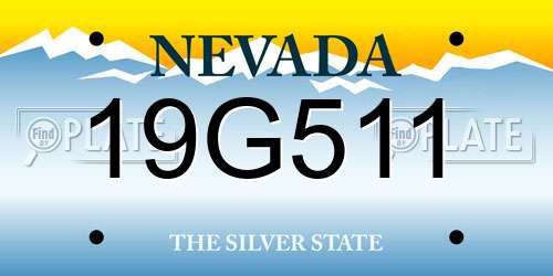 19G511 Nevada License Plate