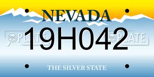 19H042 Nevada License Plate