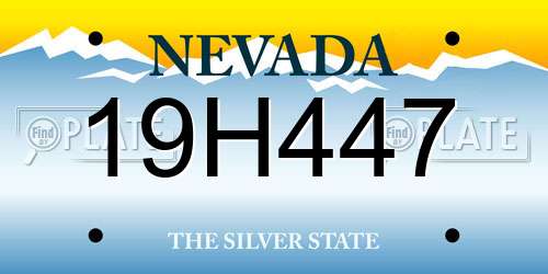 19H447 Nevada License Plate