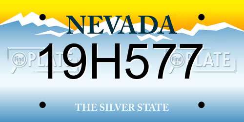 19H577 Nevada License Plate