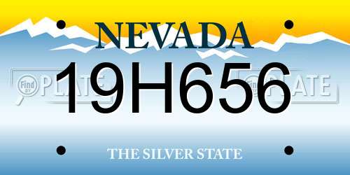 19H656 Nevada License Plate