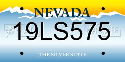 19LS575 Nevada License Plate