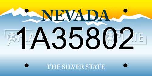 1A35802 Nevada License Plate