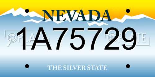 1A75729 Nevada License Plate