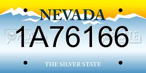 1A76166 Nevada License Plate