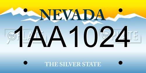 1AA1024 Nevada License Plate