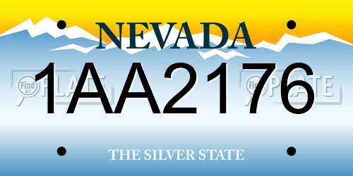 1AA2176 Nevada License Plate