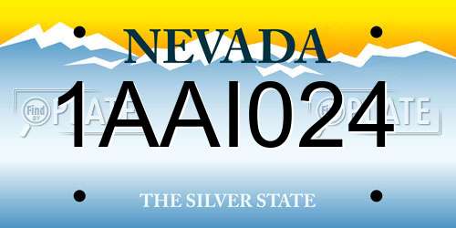1AAI024 Nevada License Plate