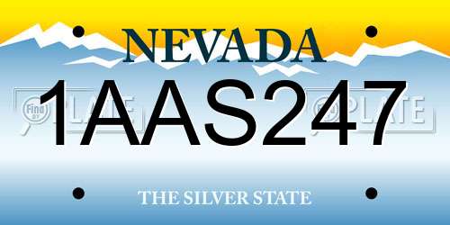 1AAS247 Nevada License Plate