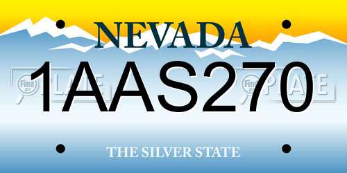 1AAS270 Nevada License Plate