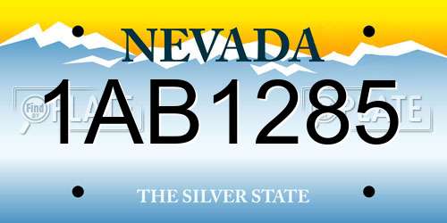 1AB1285 Nevada License Plate