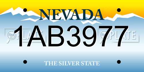 1AB3977 Nevada License Plate