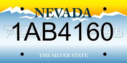 1AB4160 Nevada License Plate
