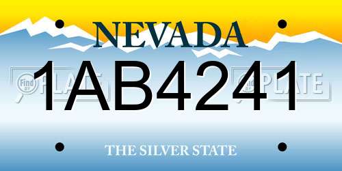 1AB4241 Nevada License Plate