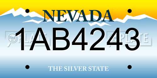 1AB4243 Nevada License Plate