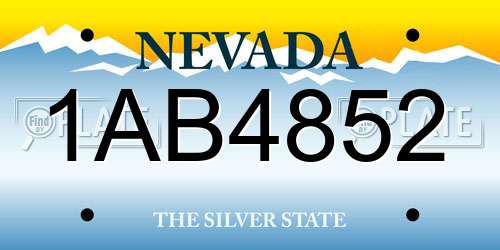 1AB4852 Nevada License Plate