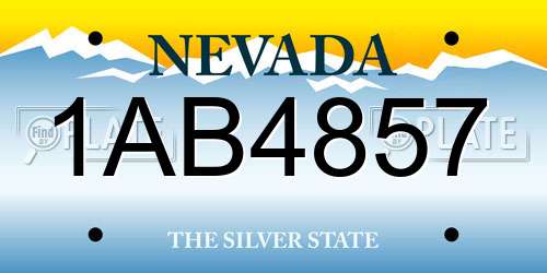 1AB4857 Nevada License Plate