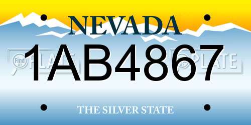 1AB4867 Nevada License Plate