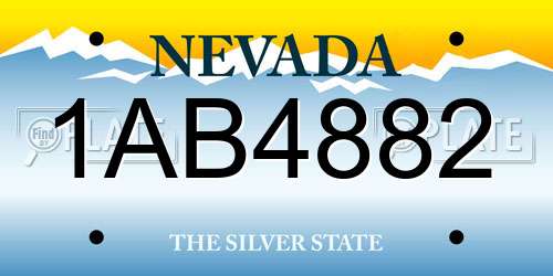 1AB4882 Nevada License Plate
