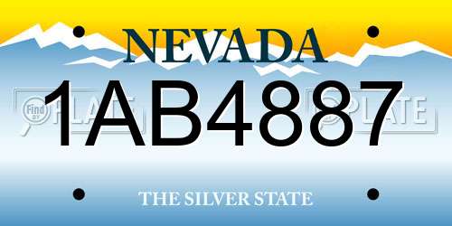 1AB4887 Nevada License Plate