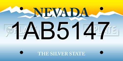 1AB5147 Nevada License Plate