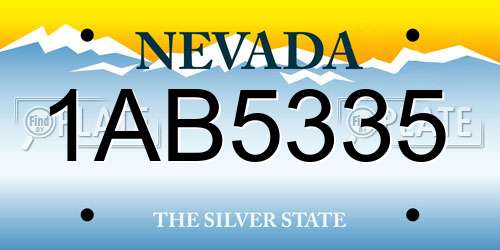 1AB5335 Nevada License Plate