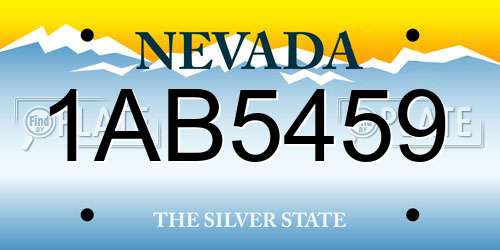 1AB5459 Nevada License Plate