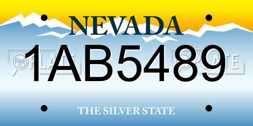 1AB5489 Nevada License Plate