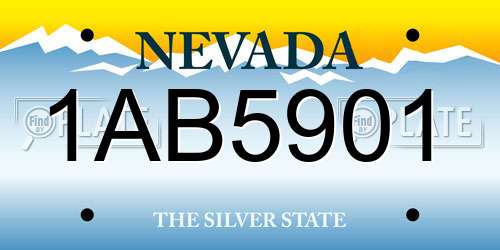1AB5901 Nevada License Plate