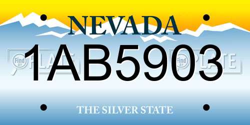 1AB5903 Nevada License Plate