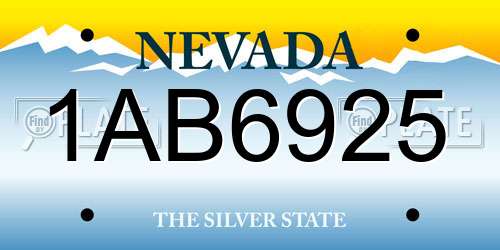 1AB6925 Nevada License Plate